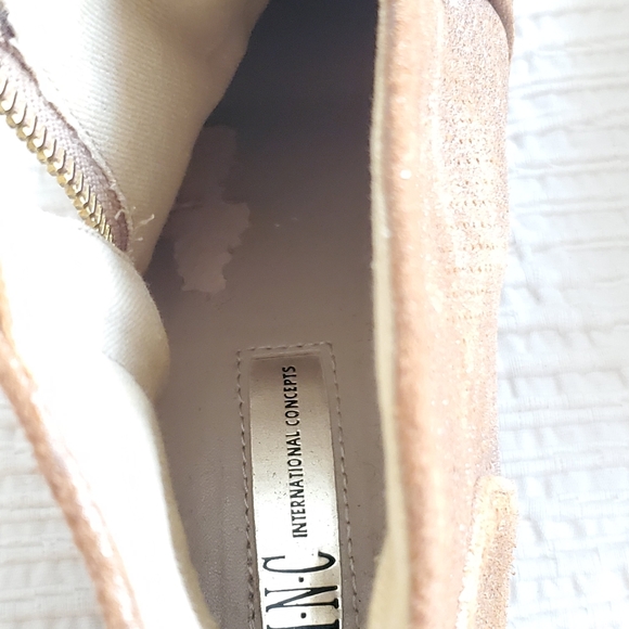 NWOT - INC Goldshine Leather Booties - Picture 10 of 12